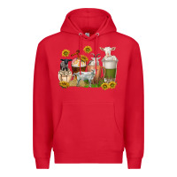 Red coffee cups goats Premium Hoodie - texasbilliewilder