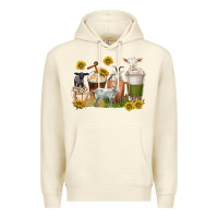 Sandshell coffee cups goats Premium Hoodie - texasbilliewilder