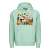 Seafoam coffee cups goats Premium Hoodie - texasbilliewilder