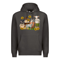 Smoke coffee cups goats Premium Hoodie - texasbilliewilder