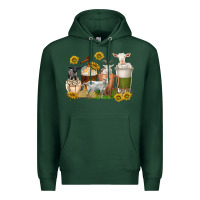 Sports Green coffee cups goats Premium Hoodie - texasbilliewilder