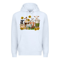White coffee cups goats Premium Hoodie - texasbilliewilder