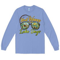 Colony Blue boat waves sun rays lake days Long Sleeve Tee - BarkalooDesign