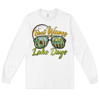 White boat waves sun rays lake days Long Sleeve Tee - BarkalooDesign