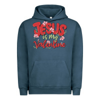 Pigment Midnight Navy jesus is my valentine Urban Hoodie - MaliasSmallBusiness