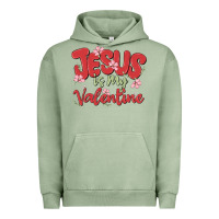 Pigment Oil Green jesus is my valentine Urban Hoodie - MaliasSmallBusiness