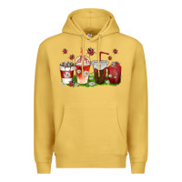 Antique Gold coffee cups lady bug with daisies Premium Hoodie - texasbilliewilder