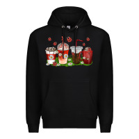 Black coffee cups lady bug with daisies Premium Hoodie - texasbilliewilder