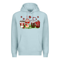 Blue Mist coffee cups lady bug with daisies Premium Hoodie - texasbilliewilder