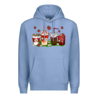 Colony Blue coffee cups lady bug with daisies Premium Hoodie - texasbilliewilder