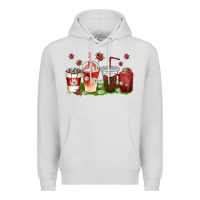 Dove Grey coffee cups lady bug with daisies Premium Hoodie - texasbilliewilder