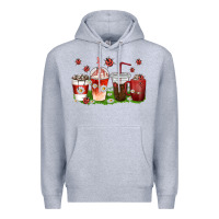 Heather Grey coffee cups lady bug with daisies Premium Hoodie - texasbilliewilder