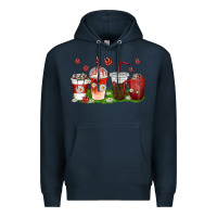 Navy coffee cups lady bug with daisies Premium Hoodie - texasbilliewilder