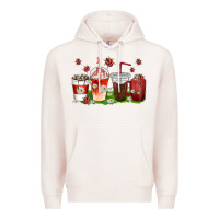 Pale Pink coffee cups lady bug with daisies Premium Hoodie - texasbilliewilder