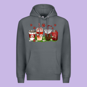 Coffee Cups Lady Bug With Daisies Premium Hoodie Designed By Texasbilliewilder