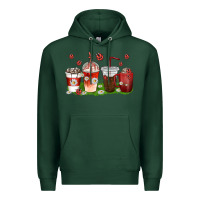 Sports Green coffee cups lady bug with daisies Premium Hoodie - texasbilliewilder