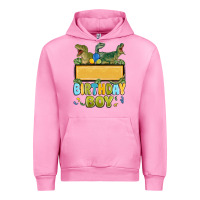 Fuchsia Pink customized dinosaur birthday boy Urban Hoodie - MaliasSmallBusiness