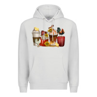 Dove Grey coffee cups rooster Premium Hoodie - texasbilliewilder