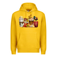 Lemon coffee cups rooster Premium Hoodie - texasbilliewilder