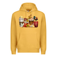 Mustard coffee cups rooster Premium Hoodie - texasbilliewilder