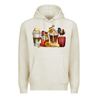 Oatmeal Heather coffee cups rooster Premium Hoodie - texasbilliewilder