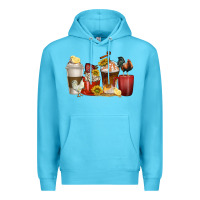Ocean Blue coffee cups rooster Premium Hoodie - texasbilliewilder