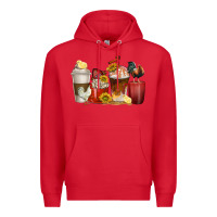Red coffee cups rooster Premium Hoodie - texasbilliewilder