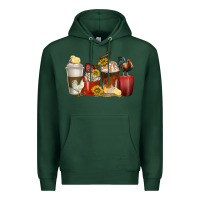 Sports Green coffee cups rooster Premium Hoodie - texasbilliewilder