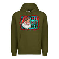 Army Green Santa Ho Ho Ho Premium Hoodie - RanaPortraitStore