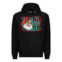 Black Santa Ho Ho Ho Premium Hoodie - RanaPortraitStore