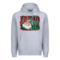 Heather Grey Santa Ho Ho Ho Premium Hoodie - RanaPortraitStore