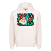 Pale Pink Santa Ho Ho Ho Premium Hoodie - RanaPortraitStore