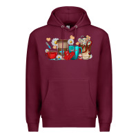 Burgundy Nurse coffee cups Premium Hoodie - texasbilliewilder