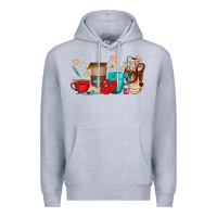 Heather Grey Nurse coffee cups Premium Hoodie - texasbilliewilder