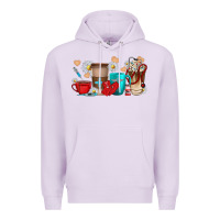 Lilac Nurse coffee cups Premium Hoodie - texasbilliewilder