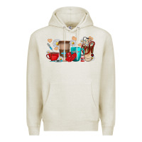 Oatmeal Heather Nurse coffee cups Premium Hoodie - texasbilliewilder