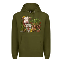 Army Green coffee then cows Premium Hoodie - texasbilliewilder