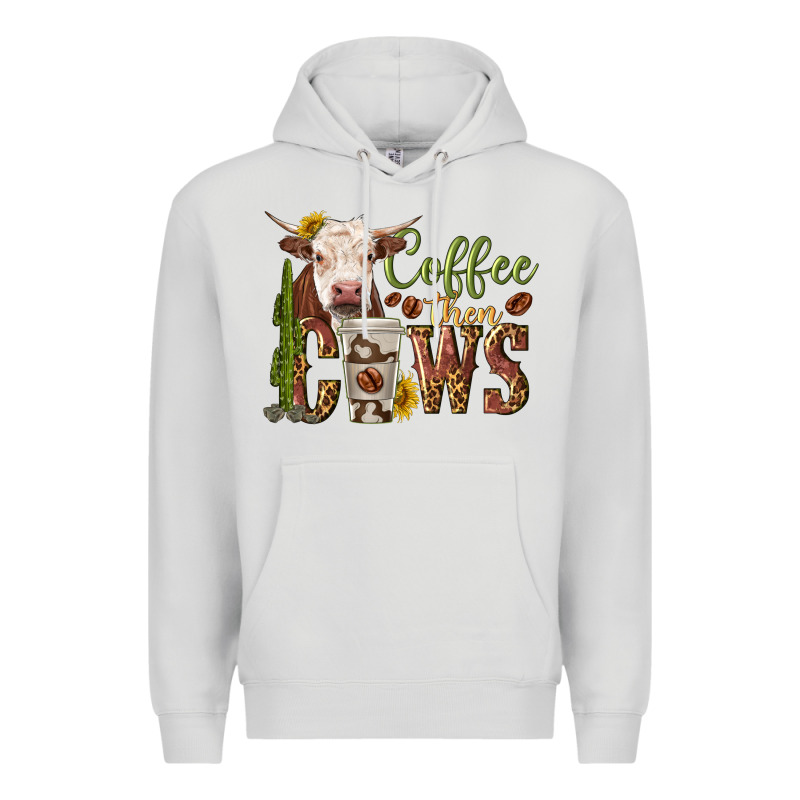 Coffee Then Cows Premium Hoodie by texasbilliewilder | Teevron