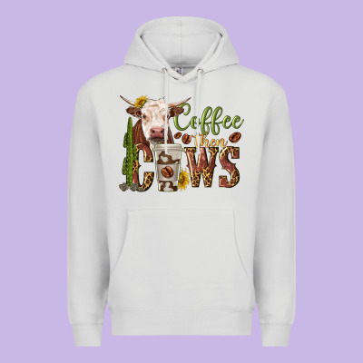 Premium Hoodie coffee then cows