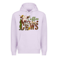 Lilac coffee then cows Premium Hoodie - texasbilliewilder