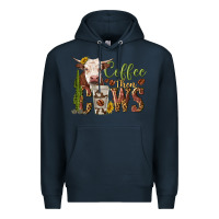 Navy coffee then cows Premium Hoodie - texasbilliewilder