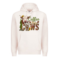 Pale Pink coffee then cows Premium Hoodie - texasbilliewilder