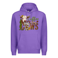 Purple coffee then cows Premium Hoodie - texasbilliewilder