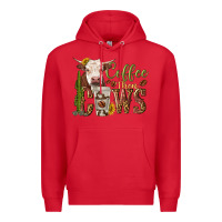 Red coffee then cows Premium Hoodie - texasbilliewilder