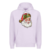 Lilac Santa Claus With Snow Premium Hoodie - RanaPortraitStore