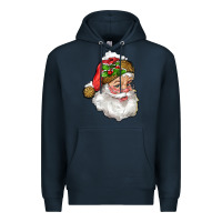 Navy Santa Claus With Snow Premium Hoodie - RanaPortraitStore