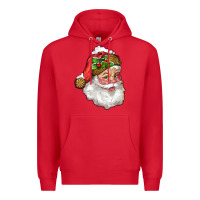 Red Santa Claus With Snow Premium Hoodie - RanaPortraitStore