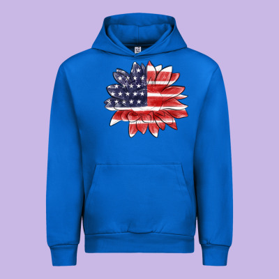 Urban Hoodie american flag sunflower