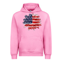 Fuchsia Pink american flag sunflower Urban Hoodie - MaliasSmallBusiness