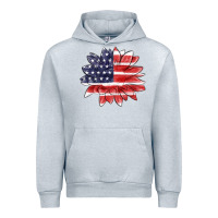 Heather Grey american flag sunflower Urban Hoodie - MaliasSmallBusiness